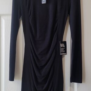Express Sophisticated Black Long Sleeve Dress